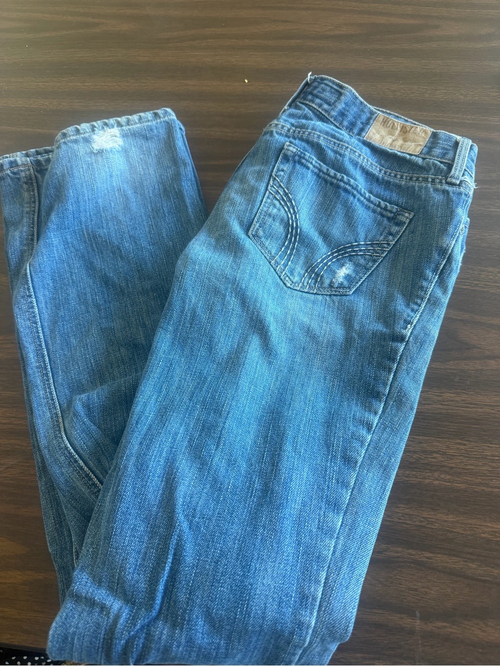 Hollister Women's Medium Blue Straight-Leg Jeans